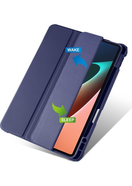 Xiaomi Pad 5 Için Üç Katlı Stand Pu Deri Ön Şeffaf Akrilik Arka Vücut Koruyucu Desteği Otomatik Uyandırma Uyku Fonksiyonu Tablet Kılıfı (Yurt Dışından) fırsatları