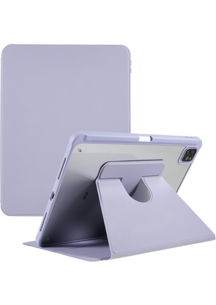 iPad Pro 12.9 Döner Tekme Standlı Düşmeyi Önleyici Pu Deri Tpu Akrilik Koruyucu Tablet Kılıfı (Yurt Dışından)