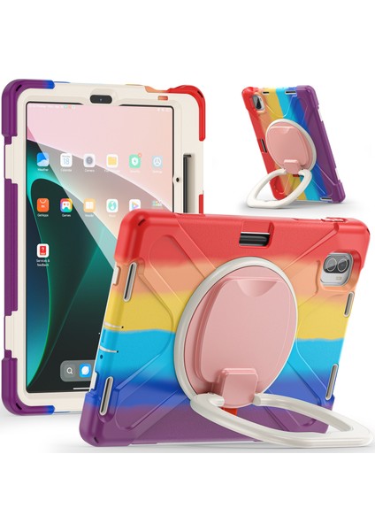 Xiaomi Pad 5 Için Köşe Koruma Pc Dönen Silikon Tablet Kılıfı (Yurt Dışından)