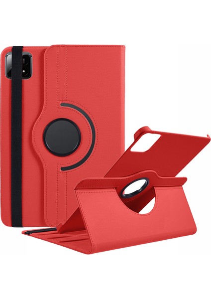 Xiaomi Pad 6s Pro 12.4 Döner Stand Pu Deri Elastik Bantlı Pc Tablet Kılıfı (Yurt Dışından)