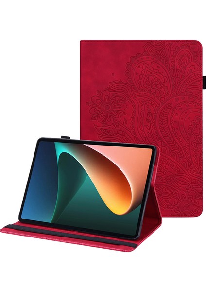 Xiaomi Redmi Için Pad Kart Tutucu Baskı Çiçek Pu Deri Standı Tablet Kılıfı (Yurt Dışından)