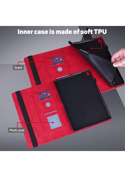 Xiaomi Redmi Için Pad Kart Tutucu Baskı Çiçek Pu Deri Standı Tablet Kılıfı (Yurt Dışından)