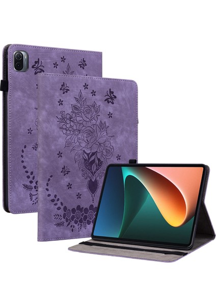 Xiaomi Pad 5 Pad 5 Pro Kart Tutucu Katlanabilir Stand Baskılı Deri Tablet Kılıfı (Yurt Dışından)