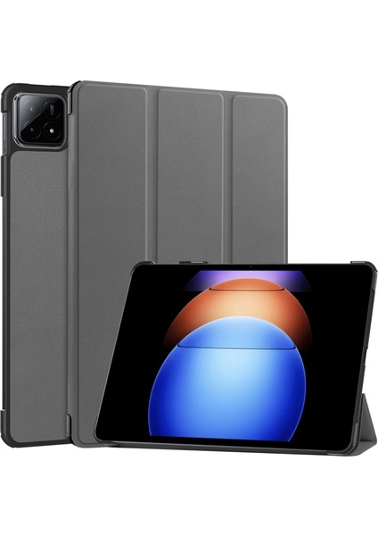 Xiaomi Pad 6s Pro 12.4 Deri Üç Katlı Stand Otomatik Uyandırma Uyku Akıllı Tablet Kılıfı (Yurt Dışından)