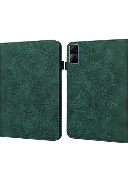 Çiçek Baskı Xiaomi Redmi Için Pad Destekleyen Stand Cüzdan Pu Deri Iç Tpu Koruyucu Tablet Kılıfı (Yurt Dışından)