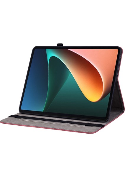 Xiaomi Pad 5 Pad 5 Pro Kart Tutucu Katlanabilir Stand Baskılı Deri Tablet Kılıfı (Yurt Dışından)