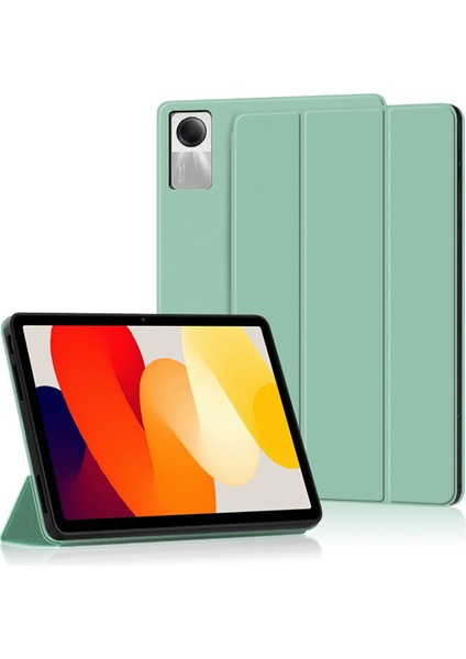 Xiaomi Redmi Pad Se Için Üç Katlı Stand Çizilmeye Pu Deri Koruyucu Tablet Kılıfı (Yurt Dışından)