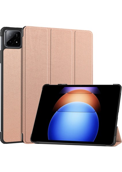 Xiaomi Pad 6 S Pro 12.4 Deri Üç Katlı Stand Otomatik Uyandırma Uyku Akıllı Tablet Kılıfı (Yurt Dışından)