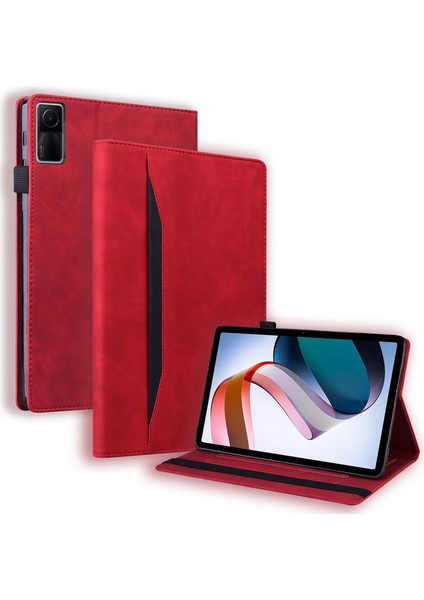 Xiaomi Redmi Için Pad Pu Deri Iş Folio Standı Elastik Bant Cüzdan Kalem Tutucu Koruma Tablet Kılıfı (Yurt Dışından)