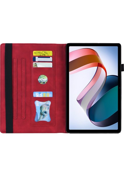 Xiaomi Redmi Için Pad Pu Deri Iş Folio Standı Elastik Bant Cüzdan Kalem Tutucu Koruma Tablet Kılıfı (Yurt Dışından)