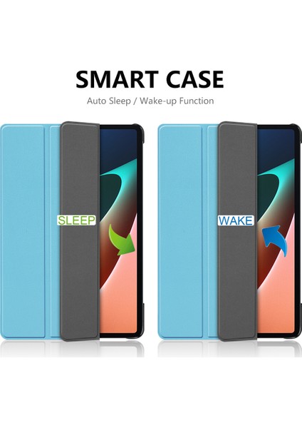 Ince Üç Katlı Stand Pu Deri Pc Xiaomi Pad Için Otomatik Uyandırma Uyku Fonksiyonlu 5 Tablet Kılıfı (Yurt Dışından) modelleri