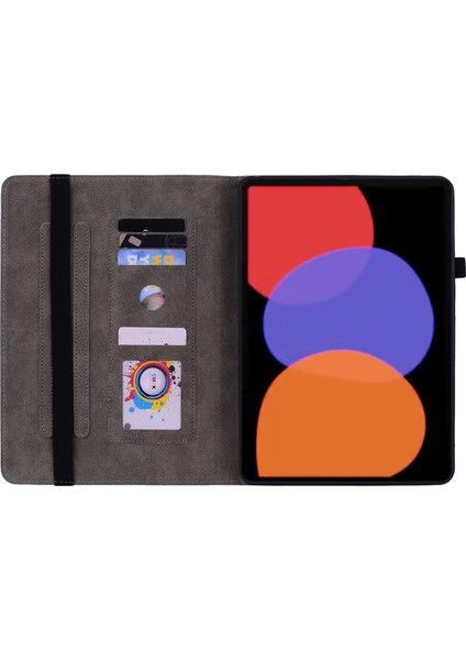 Xiaomi Pad 6 Pad 6 Pro Stand Kartı Yuvaları Baskılı Pu Deri Tablet Kılıfı (Yurt Dışından)