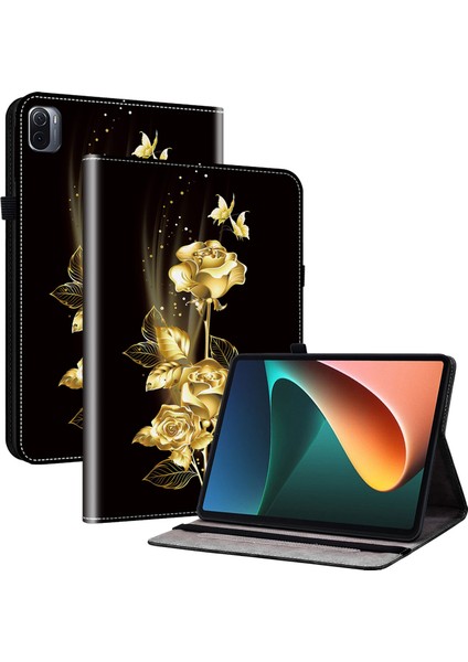 Xiaomi Pad 5 Pad 5 Pro Standı Pu Deri Desen Baskı Tablet Kılıfı (Yurt Dışından)