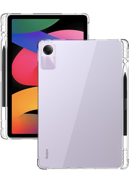 Xiaomi Redmi Pad Se Durumda Dört Köşe Koruma Şeffaf Tpu Kalem Yuvası Tablet Kılıfı (Yurt Dışından)