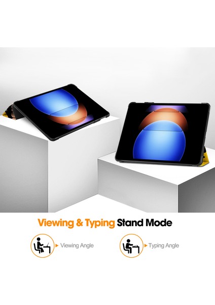 Xiaomi Pad 6 S Pro 12.4 Deri Üç Katlı Stand Desen Baskı Graffiti Tablet Kılıfı (Yurt Dışından)