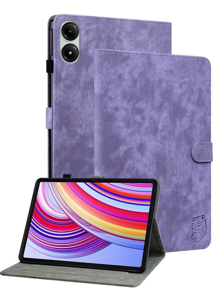 Xiaomi Redmi Için Pad Pro Sevimli Kaplan Baskılı Pu Deri Standı Tablet Kılıfı (Yurt Dışından)