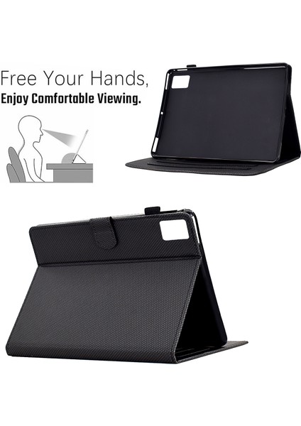 Xiaomi Redmi Pad Se Durumda Karbon Fiber Doku Pu Deri Standı Görünüm Tablet Kılıfı (Yurt Dışından)