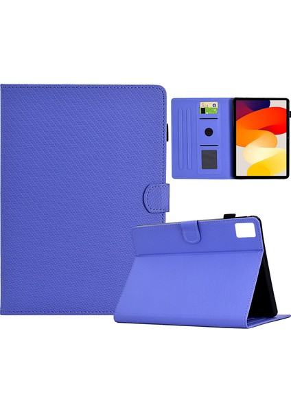 Xiaomi Redmi Pad Se Durumda Karbon Fiber Doku Pu Deri Standı Görünüm Tablet Kılıfı (Yurt Dışından)