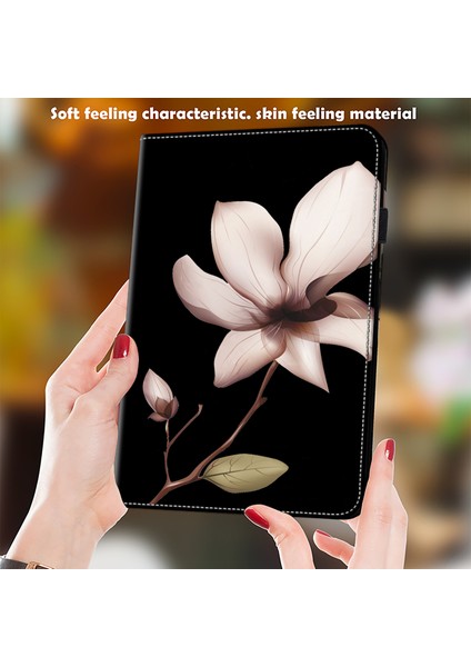 Xiaomi Redmi Için Pad Desen Baskı Pu Deri Standı Kart Yuvası Datura Çiçek Tablet Kılıfı (Yurt Dışından)