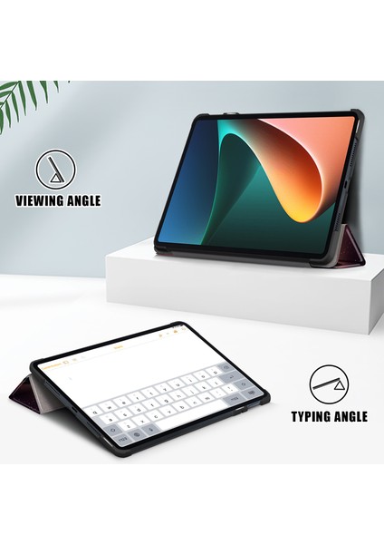 Xiaomi Pad 6 Için Pu Deri Desen Baskı Üç Katlı Stand Koruyucu Otomatik Uyandırma Uyku Gece Tablet Kılıfı (Yurt Dışından) modelleri