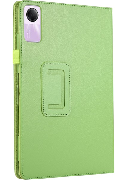 Xiaomi Redmi Pad Se Pu Deri Litchi Doku Ikiye Katlanmış Stand Tablet Kılıfı (Yurt Dışından)