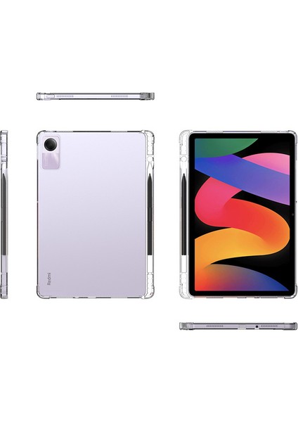 Xiaomi Redmi Pad Se Durumda Dört Köşe Koruma Şeffaf Tpu Kalem Yuvası Tablet Kılıfı (Yurt Dışından)