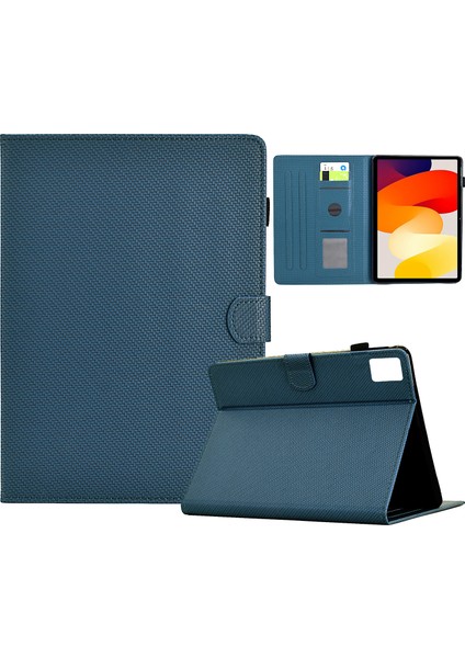 Xiaomi Redmi Pad Se Durumda Karbon Fiber Doku Pu Deri Standı Görünüm Safir Tablet Kılıfı (Yurt Dışından)