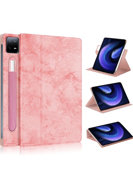Xiaomi Pad 6 Pro Için Döner Stand Deri Kalem Tutucu Damla Geçirmez Tablet Kılıfı (Yurt Dışından)