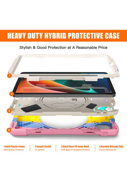 Xiaomi Pad 5 Için 11 Inç 360 Rotasyon Çekme Pc Silikon El Bandı ile Tablet Kılıfı (Yurt Dışından) modelleri