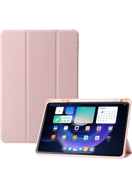 Xiaomi Pad 6 Pad 6 Pro Üç Katlı Standı Pu Deri Şeffaf Akrilik Tpu Akıllı Tablet Kılıfı (Yurt Dışından)