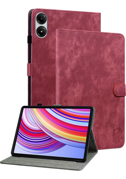 Xiaomi Redmi Pad Pro Sevimli Kaplan Baskılı Pu Deri Standı Tablet Kılıfı (Yurt Dışından)