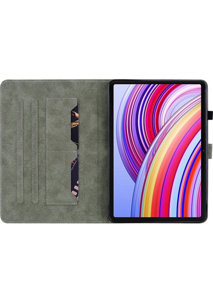Xiaomi Redmi Pad Pro Sevimli Kaplan Baskılı Pu Deri Standı Tablet Kılıfı (Yurt Dışından)