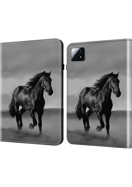 Xiaomi Pad 6s Pro 12.4 Deri Desen Baskılı Stand Tablet Kılıfı (Yurt Dışından)