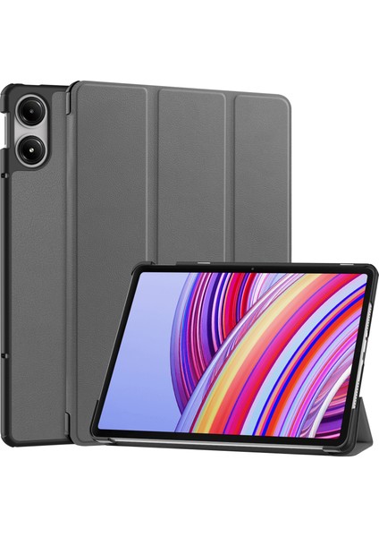 Xiaomi Redmi Pad Pro Için Otomatik Uyandırma Uyku Üç Katlı Stand Deri Tablet Kılıfı (Yurt Dışından)