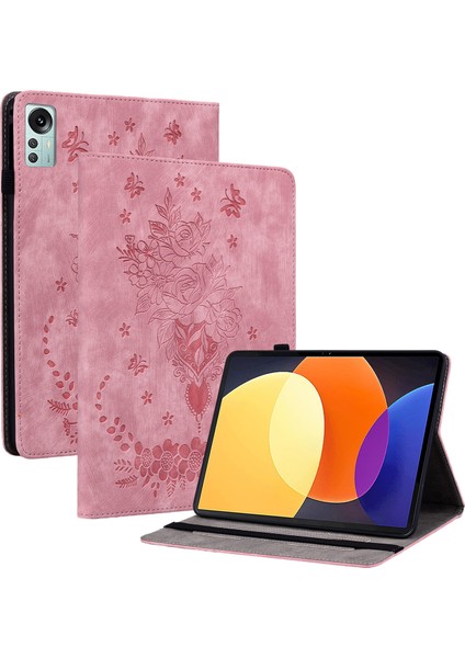 Standı Xiaomi Pad 5 Pro 12.4 (2022) Baskılı Pu Deri Kart Yuvalı Tablet Kılıfı (Yurt Dışından)