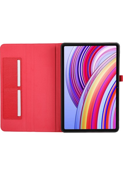 Xiaomi Redmi Pad Pro Kart Tutucu Kumaş Doku Deri Standı Tablet Kılıfı (Yurt Dışından)