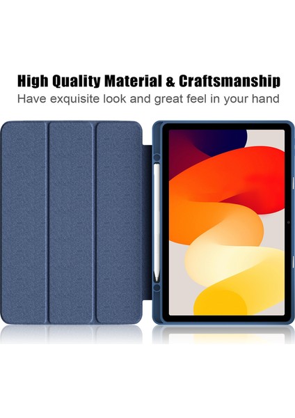Xiaomi Redmi Pad Se Için Üç Katlı Stand Akıllı Deri Tpu Kalem Yuvası Akrilik Tablet Kılıfı (Yurt Dışından)