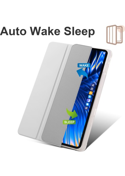 Xiaomi Pad 6 Max 14 Üç Katlı Stand Şeffaf Arka Kalem Yuvası Tablet Kılıfı (Yurt Dışından) fiyatları