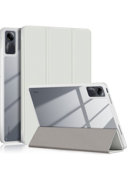 Xiaomi Redmi Pad Se Için Üç Katlı Stand Akıllı Deri Tpu Akrilik Kalem Yuvası Tablet Kılıfı (Yurt Dışından)