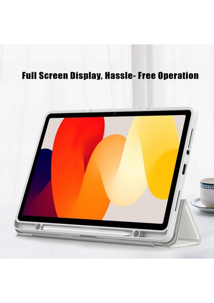 Xiaomi Redmi Pad Se Için Üç Katlı Stand Akıllı Deri Tpu Akrilik Kalem Yuvası Tablet Kılıfı (Yurt Dışından) indirimleri