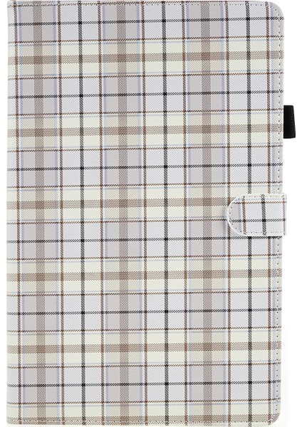 Xiaomi Redmi Için Pad Dokuma Izgara Desenli Pu Deri Çevirme Standı Izgara Beyaz Tablet Kılıfı (Yurt Dışından) modelleri