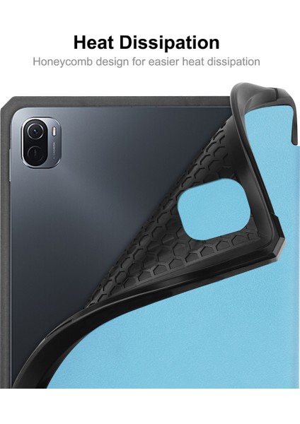 Otomatik Uyandırma Uyku Üçe Katlanmış Stand Pu Deri Tpu Için Kalem Yuvası Xiaomi Pad 5 Tablet Kılıfı (Yurt Dışından)