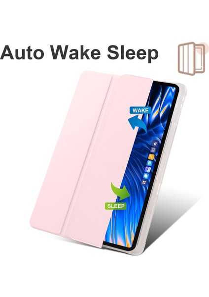 Xiaomi Pad 6 Max 14 Üç Katlı Standı Temizle Arka Kalem Yuvası Tablet Kılıfı (Yurt Dışından) fiyatları