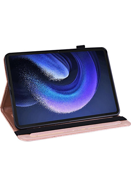 4u Sky Xiaomi Pad 6 Için Pu Deri Baskılı Cüzdan Fonksiyonu Standı Tablet Kılıfı (Yurt Dışından)