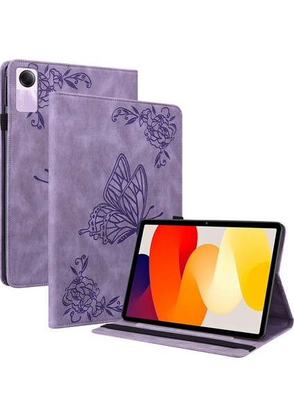 Xiaomi Redmi Pad Se Pu Deri Kart Tutucu Baskılı Standı Tablet Kılıfı (Yurt Dışından)