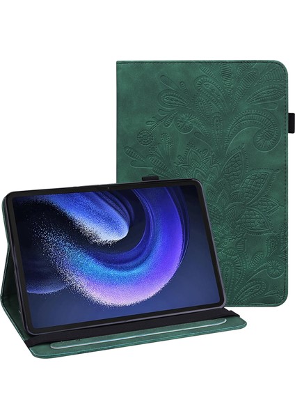 Xiaomi Pad 6 Için Pu Deri Standı Çiçek Baskı Cüzdan Tablet Kılıfı (Yurt Dışından)