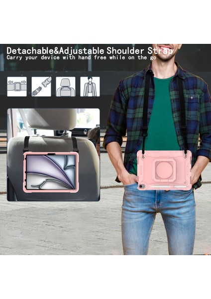 iPad Air 11 (2024) Omuz Askılı Pc Silikon El Kavrama Standı Tablet Kılıfı (Yurt Dışından) fırsatları