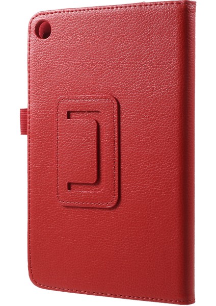Litchi Doku Pu Deri Xiaomi Mi Pad 4 Red Için Standı Tablet Kılıfı (Yurt Dışından)