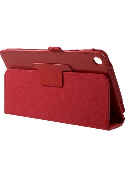Litchi Doku Pu Deri Xiaomi Mi Pad 4 Red Için Standı Tablet Kılıfı (Yurt Dışından)