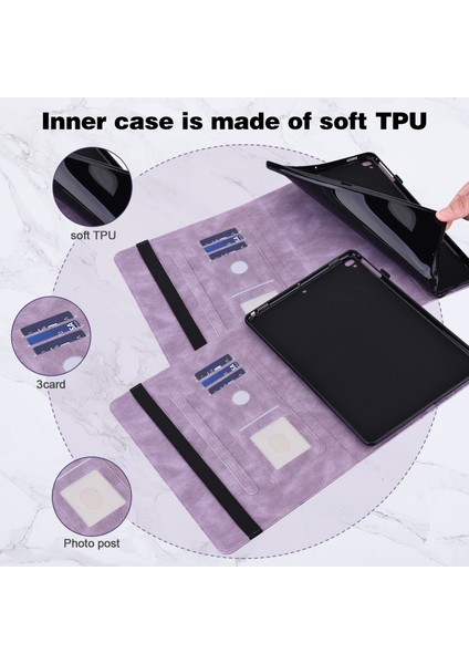 Xiaomi Redmi Için Pad Baskılı Pu Deri Kart Tutucu Koruyucu Katlanabilir Stand Elastik Bant Tablet Kılıfı (Yurt Dışından)